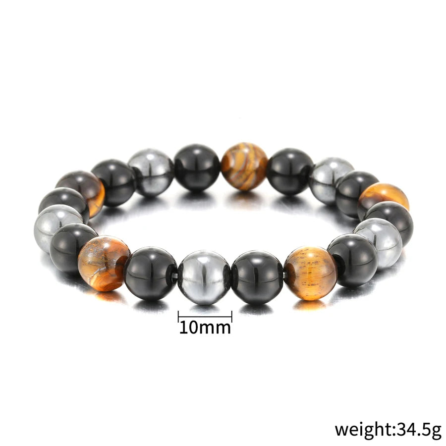 Pulsera Triple Protección | Ojo de Tigre, Hematita y Obsidiana Negra