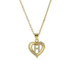 Collier personnalisé avec initiale | Cœur en zircon doré | SENTIARE