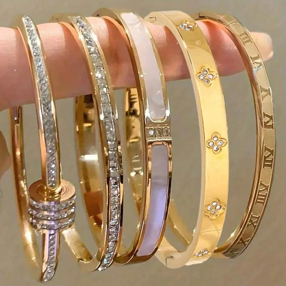 Set 5 Pulseras Energía | Zircón & Acero | SENTIARE