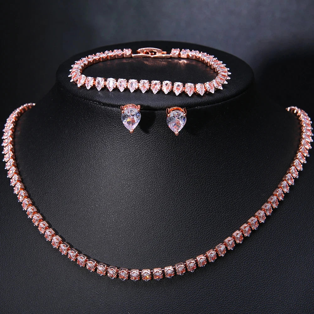 Set Nupcial de Circonita | Collar, Pendientes y Pulsera | SENTIARE