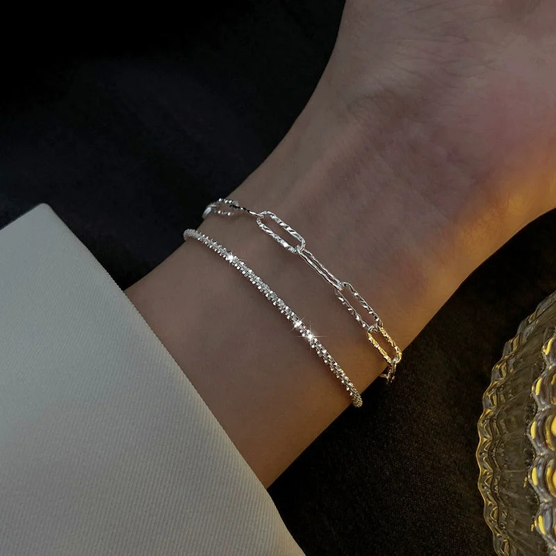 Sets Pulseras Apilables Doradas | Esmeralda & Rhinestone | SENTIARE