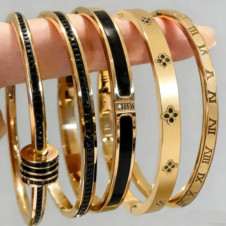 Set 5 Pulseras Energía | Zircón & Acero | SENTIARE
