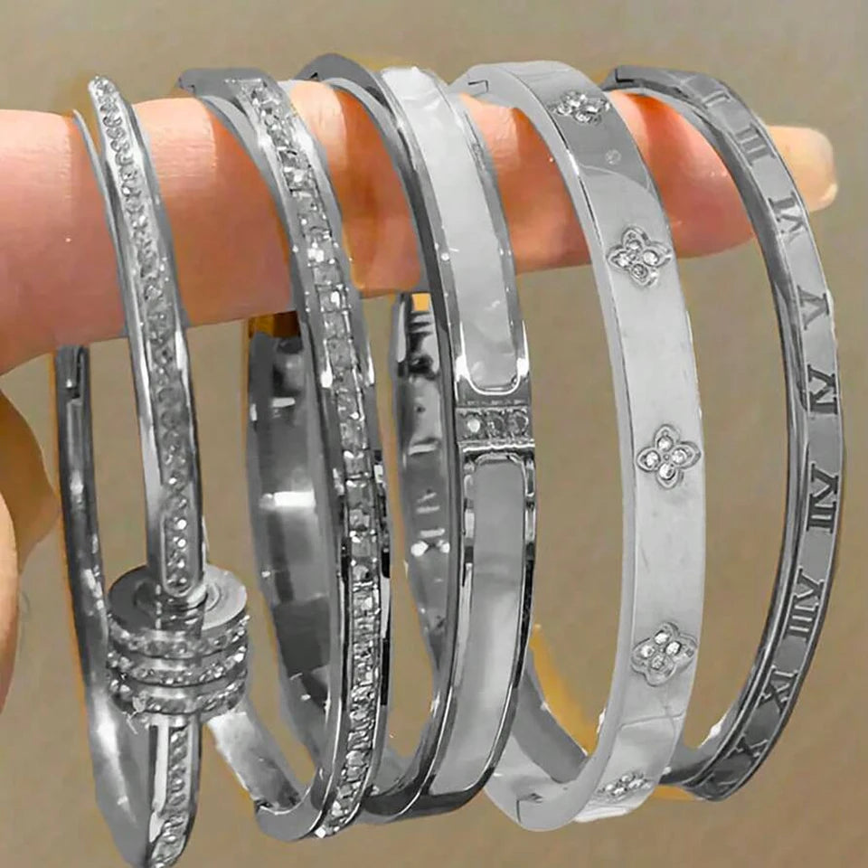 Set 5 Pulseras Energía | Zircón & Acero | SENTIARE