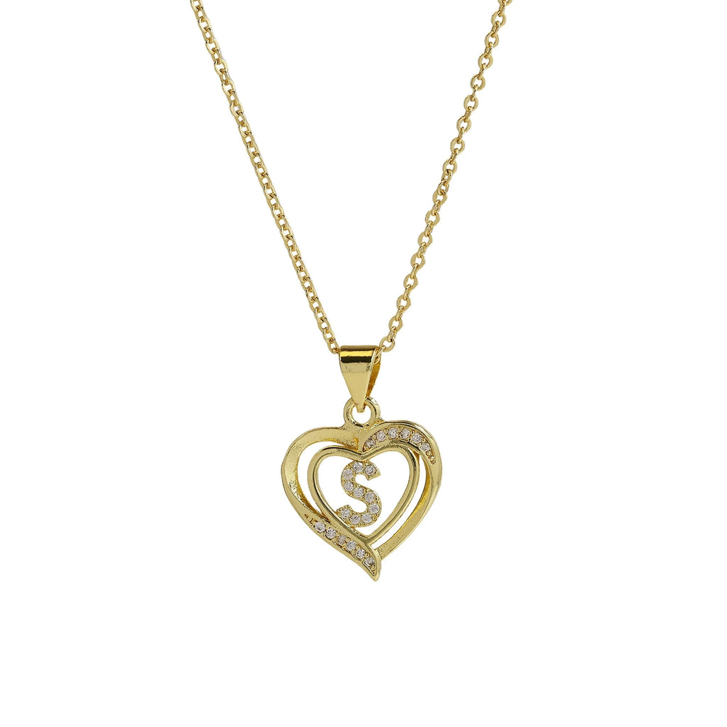 Collier personnalisé avec initiale | Cœur en zircon doré | SENTIARE