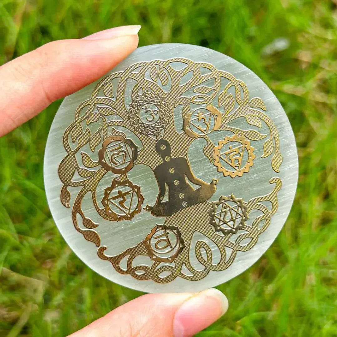 Losa Selenita Natural 6cm - Placa Carga Cristales, Limpieza Energética y Ritual Purificación