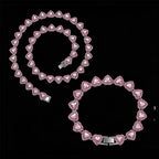 Set Cadena Tennis con Corazón | Collar + Pulsera | SENTIARE