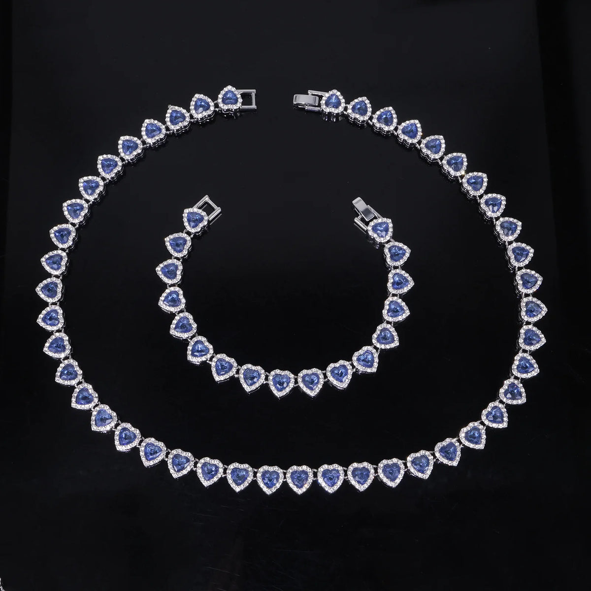 Set Cadena Tennis con Corazón | Collar + Pulsera | SENTIARE