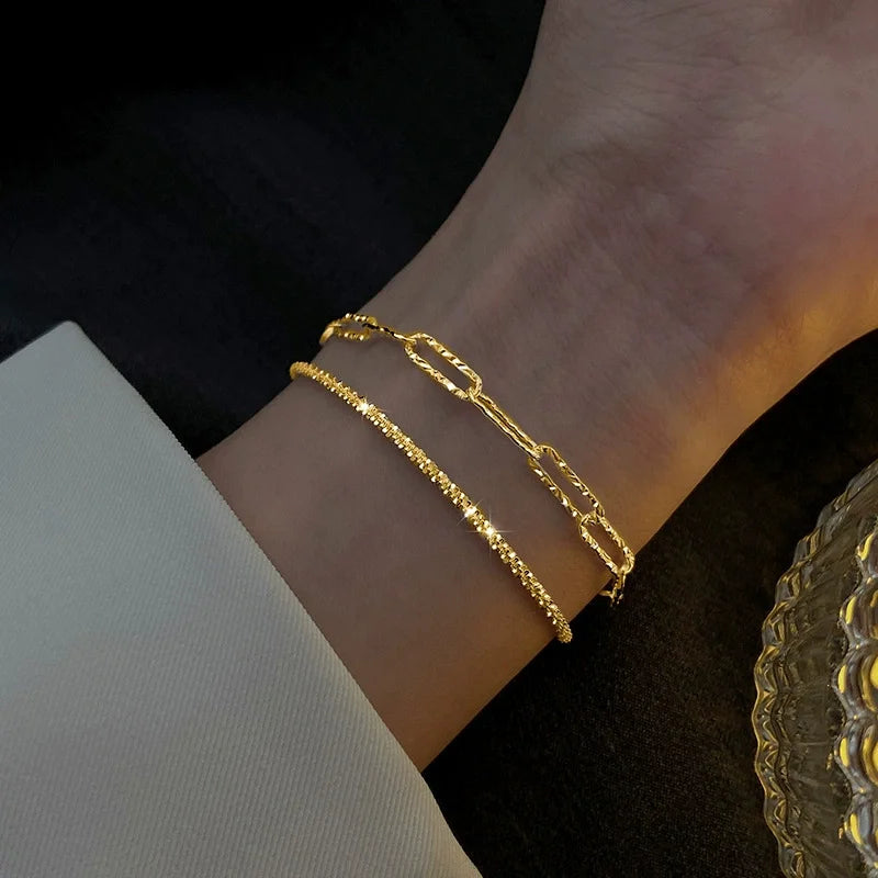 Sets Pulseras Apilables Doradas | Esmeralda & Rhinestone | SENTIARE