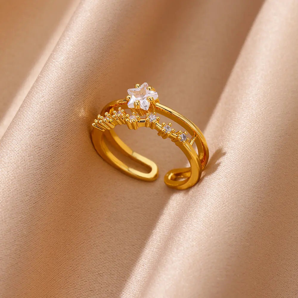 Anillos Dorados con Circonita | Diseños Exclusivos | SENTIARE