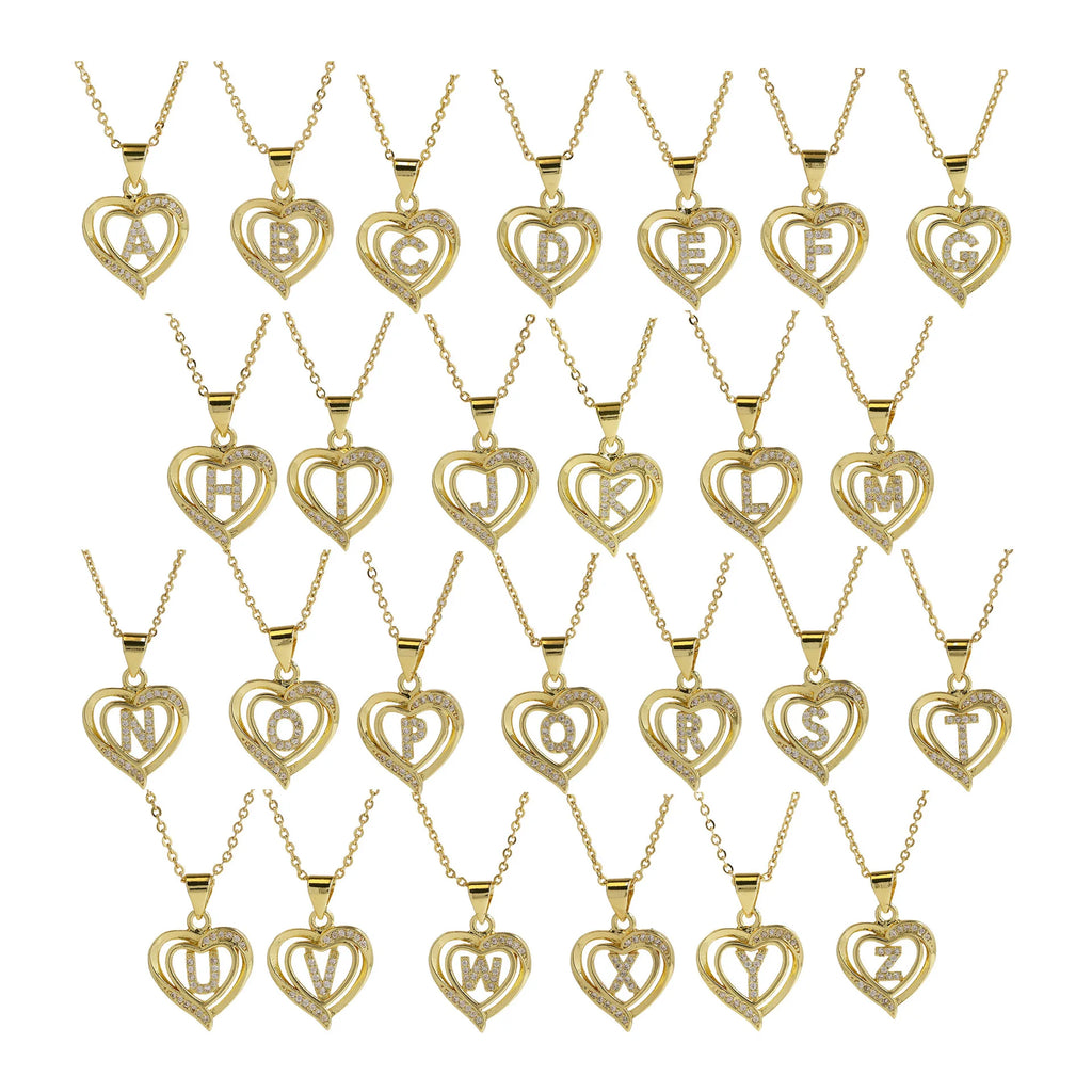 Collier personnalisé avec initiale | Cœur en zircon doré | SENTIARE