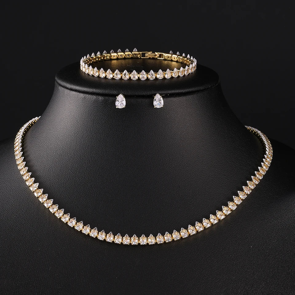 Set Nupcial de Circonita | Collar, Pendientes y Pulsera | SENTIARE