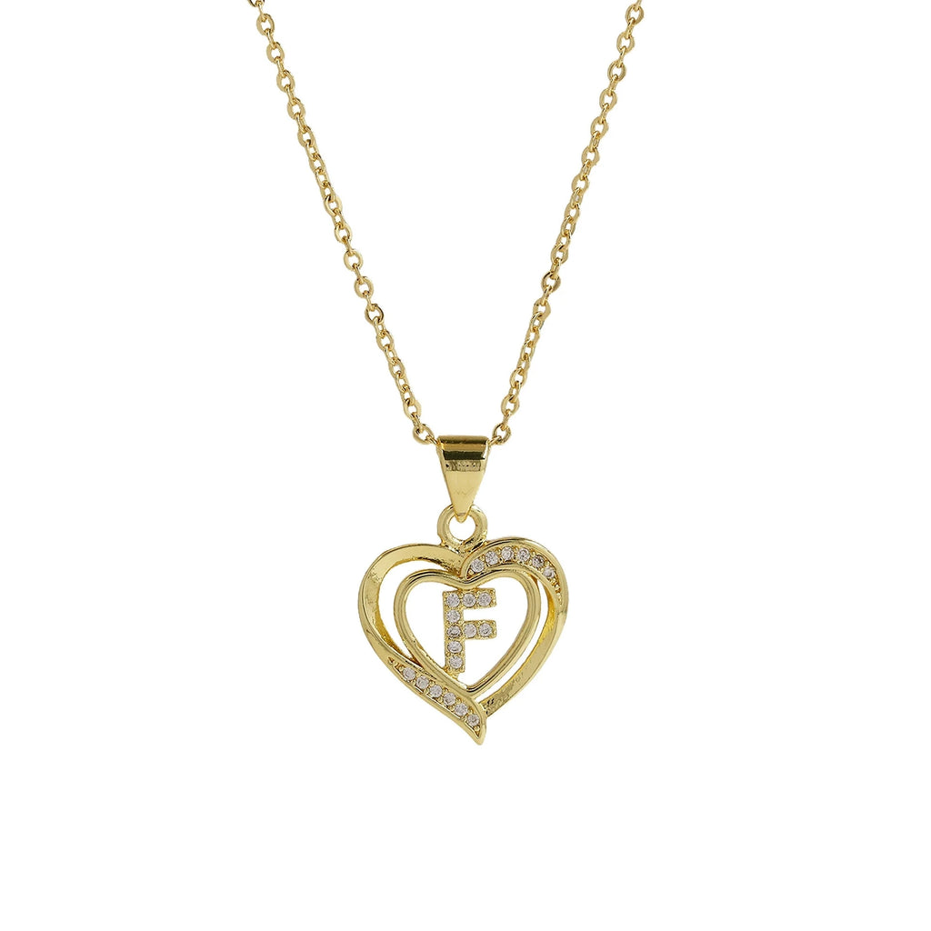 Collier personnalisé avec initiale | Cœur en zircon doré | SENTIARE