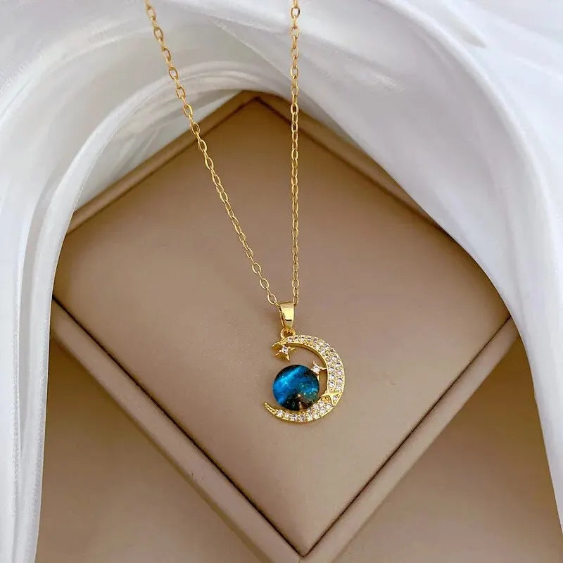 Collar Naturaleza Dorado Luna & Estrella | SENTIARE