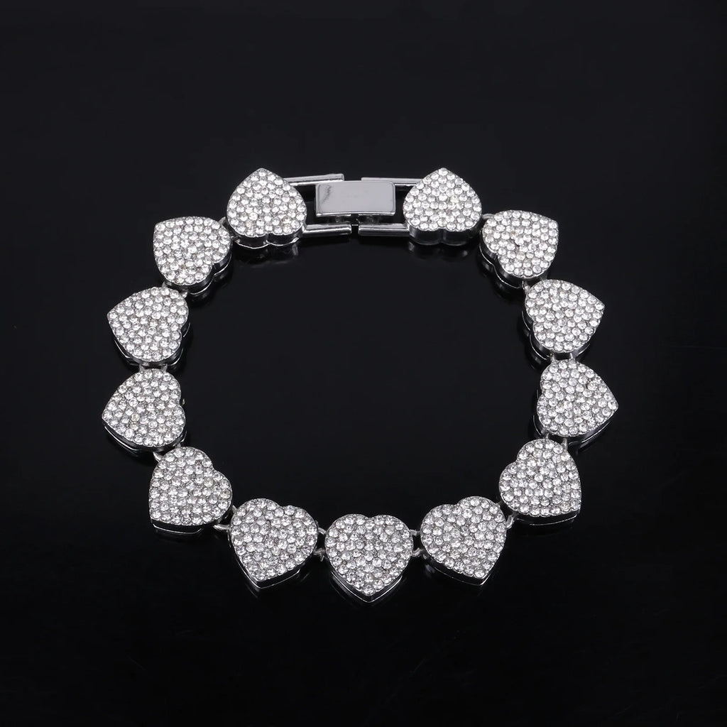 Set Cadena Tennis con Corazón | Collar + Pulsera | SENTIARE